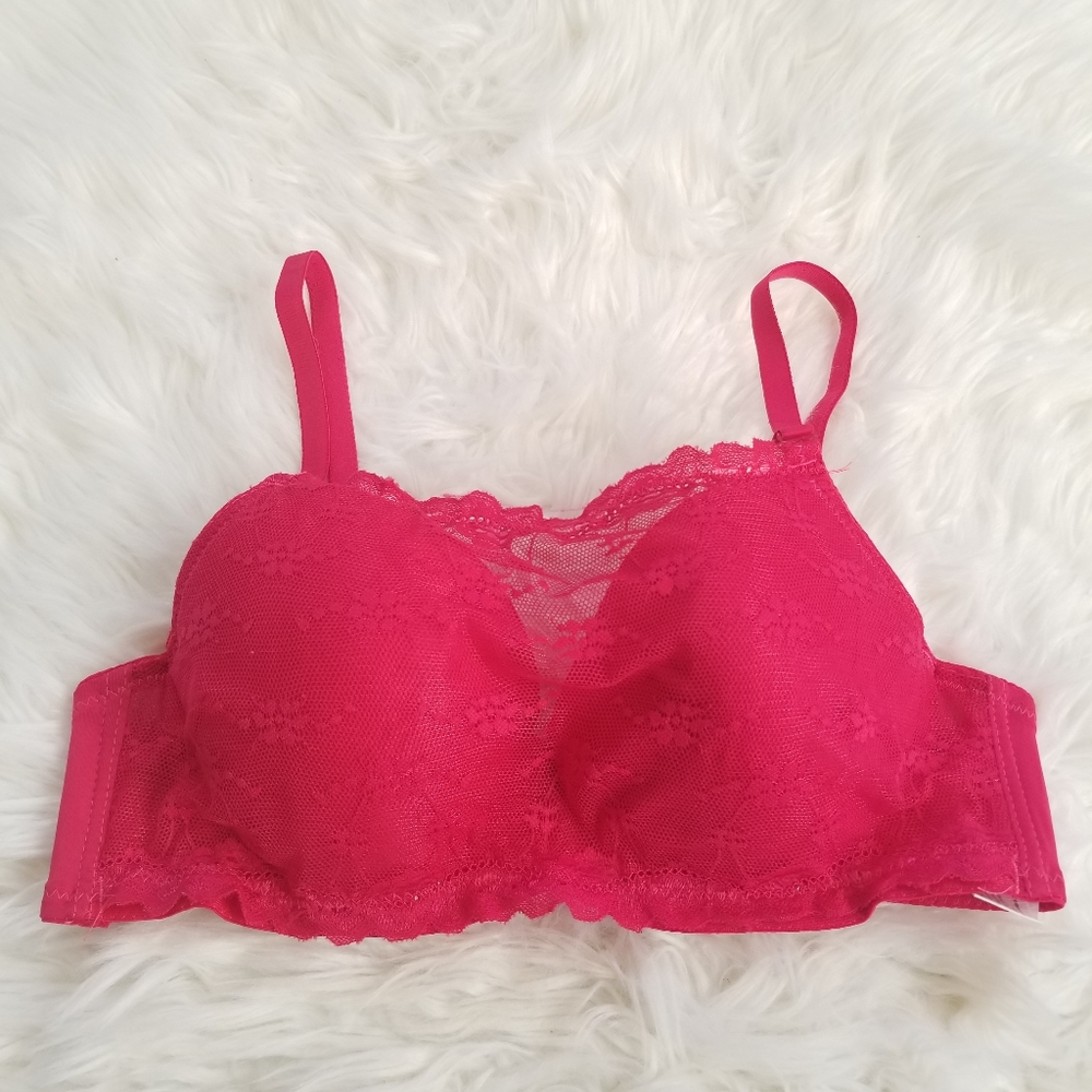 Angelina Pink Lace Bra 36C